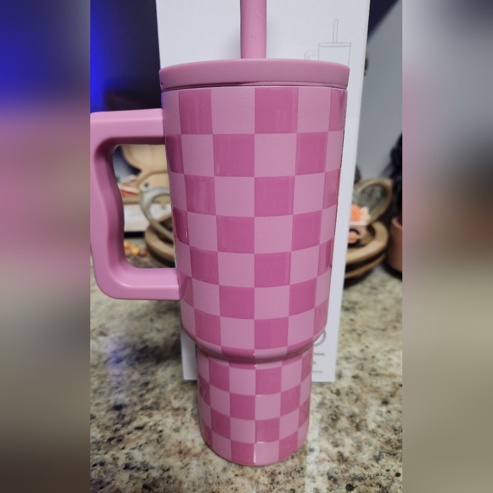 Simple Modern PINK CHECKMATE Kids 24oz Tumbler READ DESCRIPTION - Picture 5 of 9
